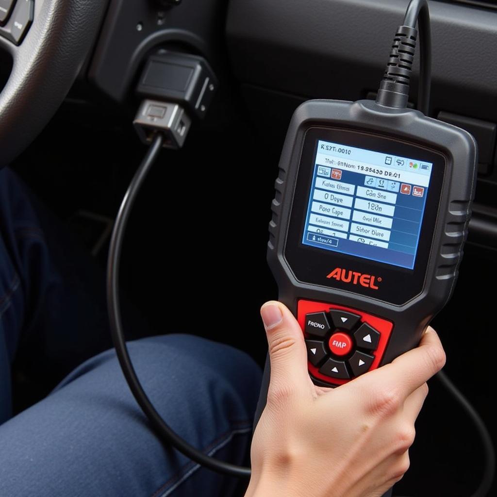 Autel D& 39 Connected to OBD Port