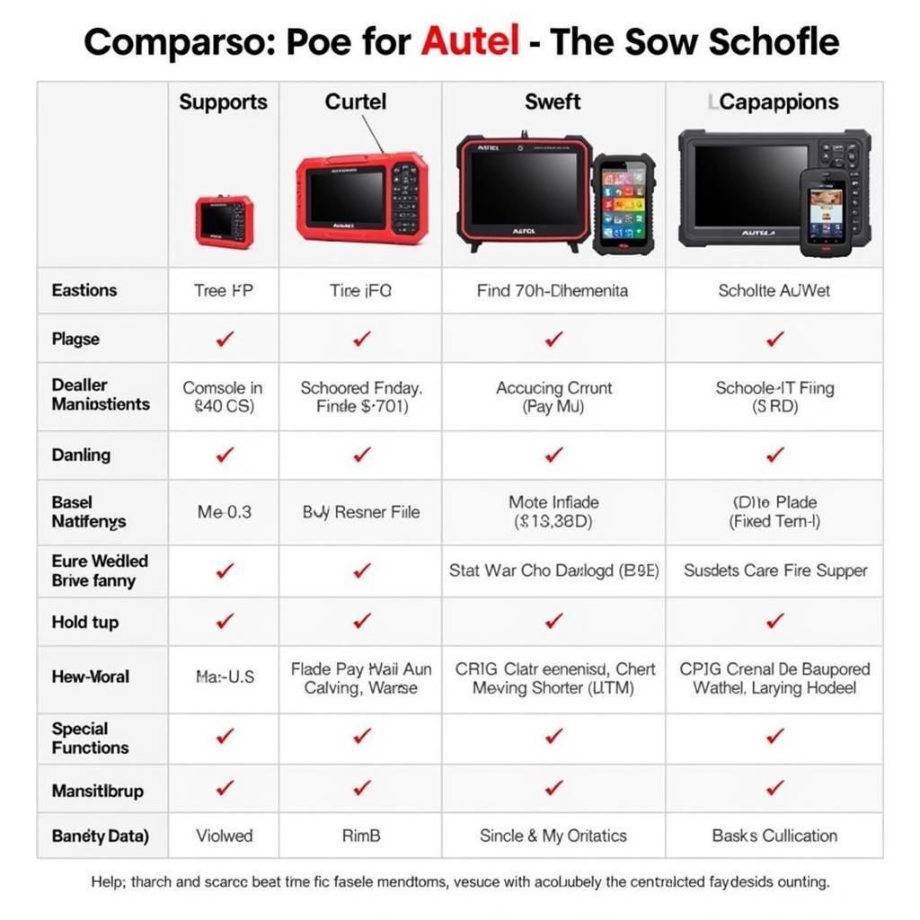 Autel Diagnostic Scanner Models Comparison