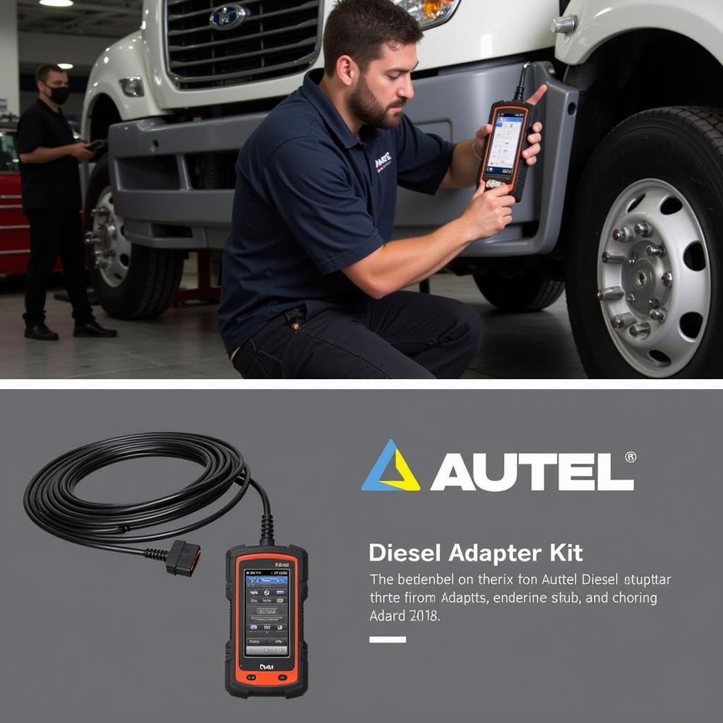 Autel Diesel Adapter Kit in Use