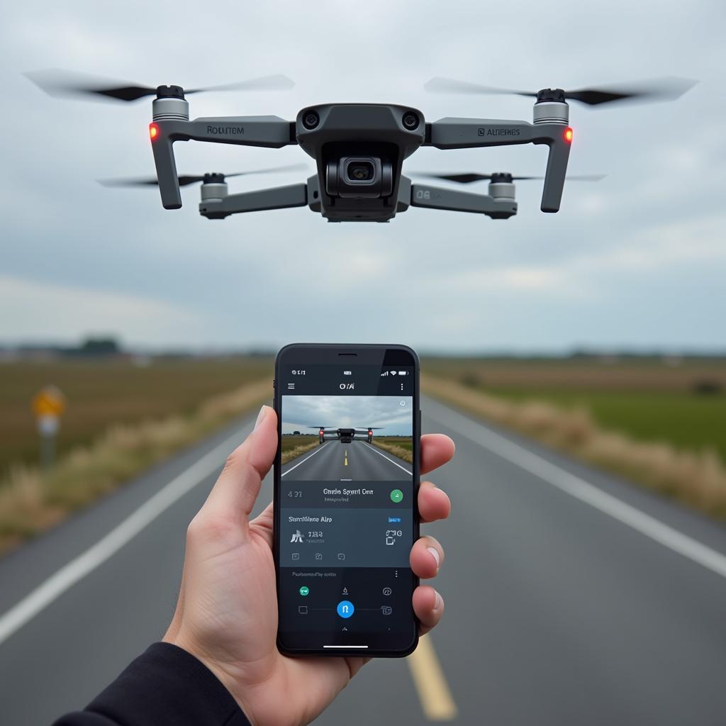 Autel Drone in Flight Controlled by Starlink App