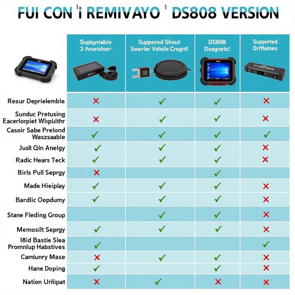 Autel DS808 Versions Comparison Chart