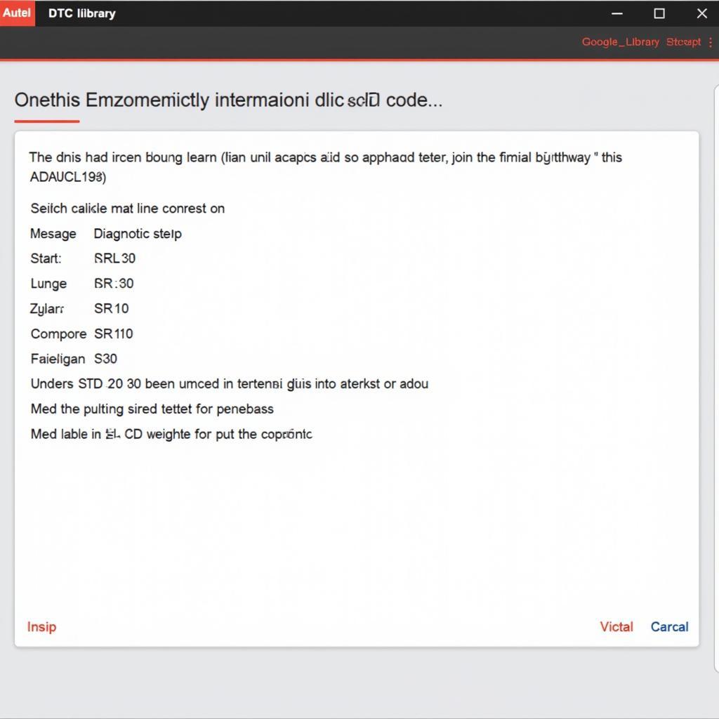 Autel DTC Library Screenshot Showing Code Descriptions and Diagnostic Procedures