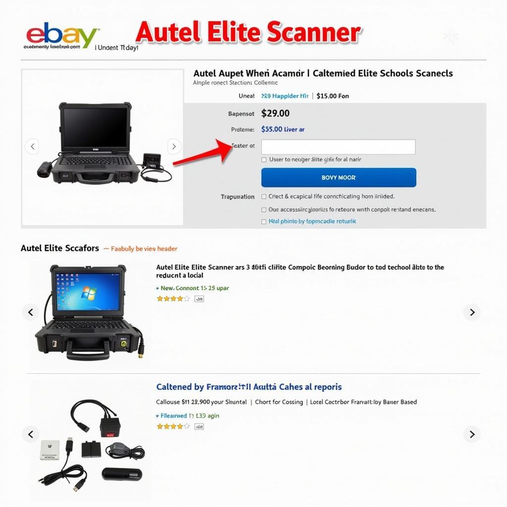 Autel Elite Scanner on eBay Display