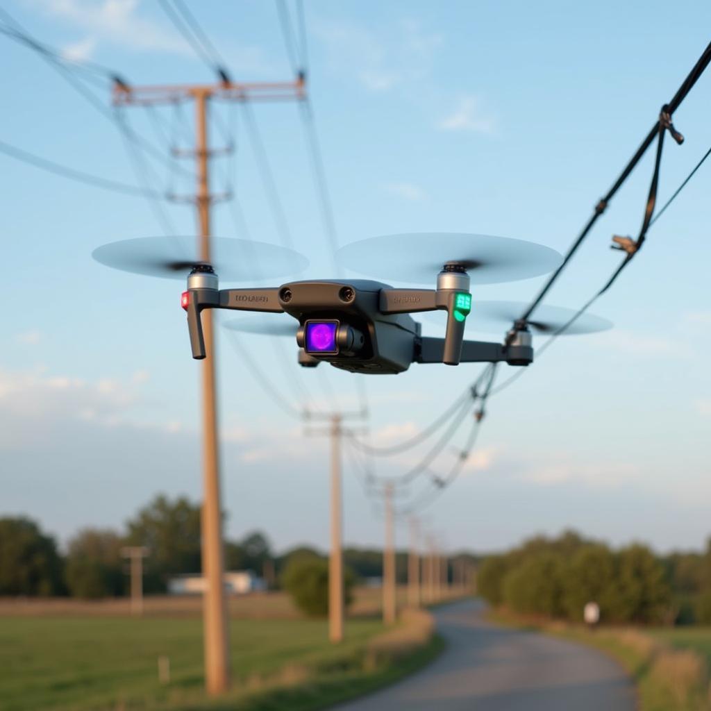 Autel EVO II Dual inspecting power lines for damage