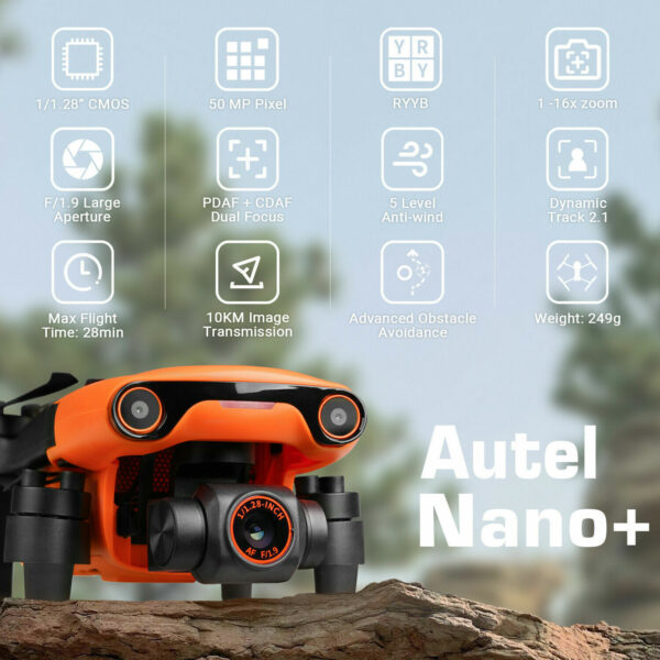 Autel EVO Nano Plus Premium Bundle 249g 3-Axis Gimbal Drone RYYB & Landing Pad - Image 3