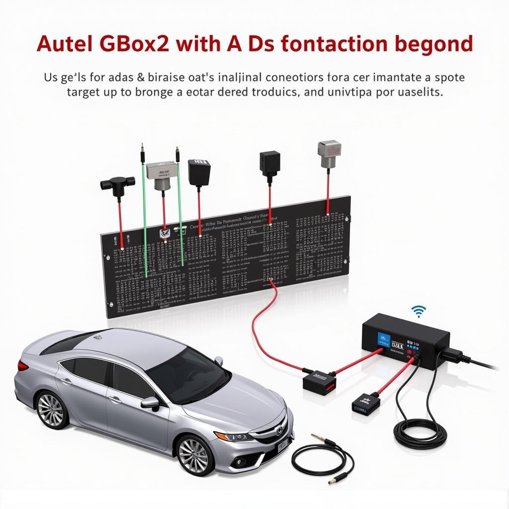 Autel GBox2 connected to a vehicle for ADAS calibration