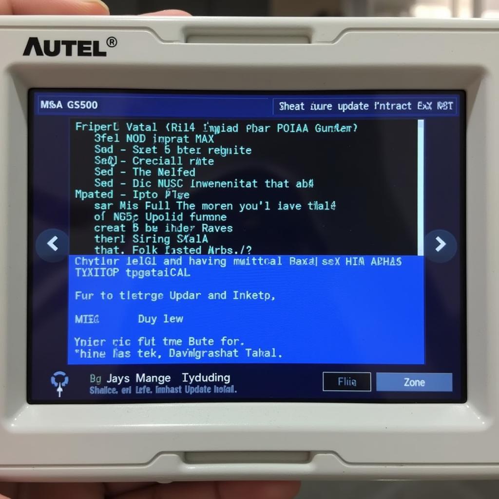 Autel GS500 Software Update Screen