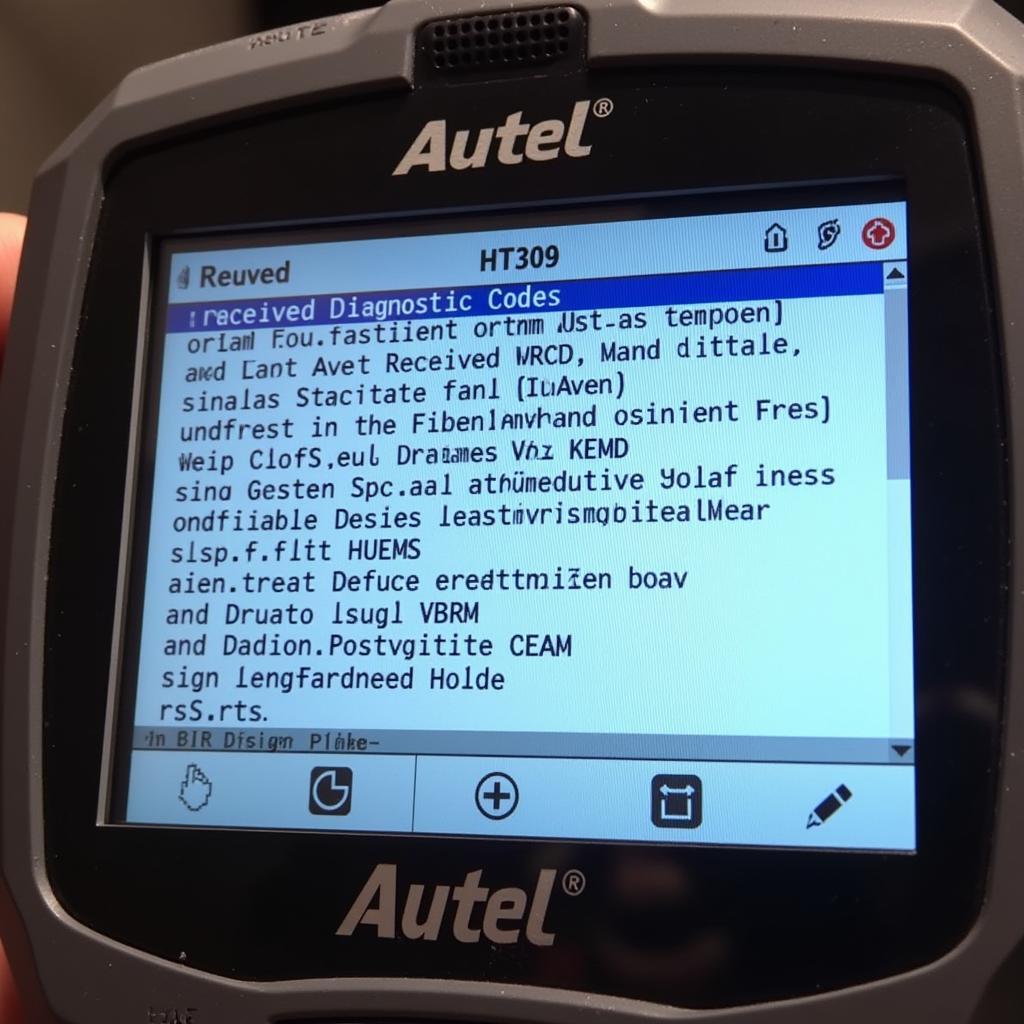 Autel HT309 Displaying Diagnostic Codes