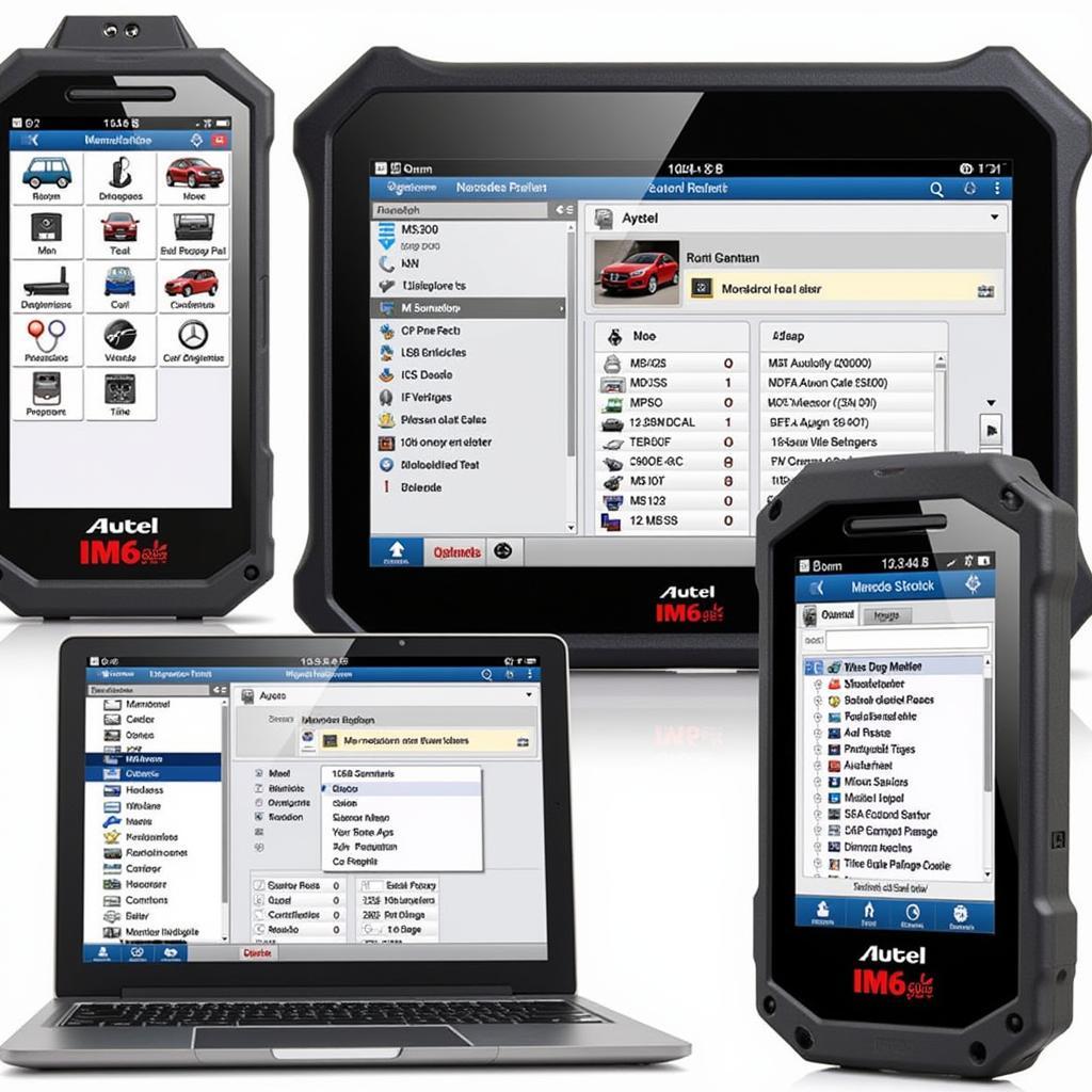 Autel IM608 user interface displaying Mercedes diagnostic information