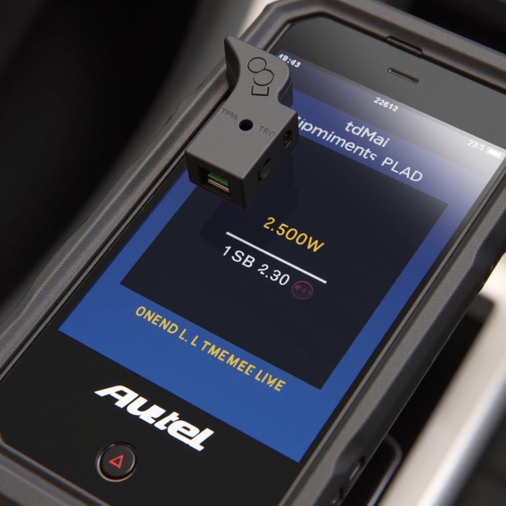 Autel ITS600 Pro being used to program new TPMS sensors.