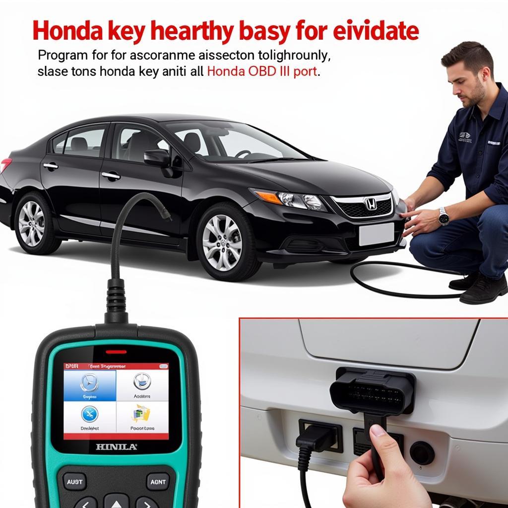 Autel Key Programmer for Honda Vehicles in Use