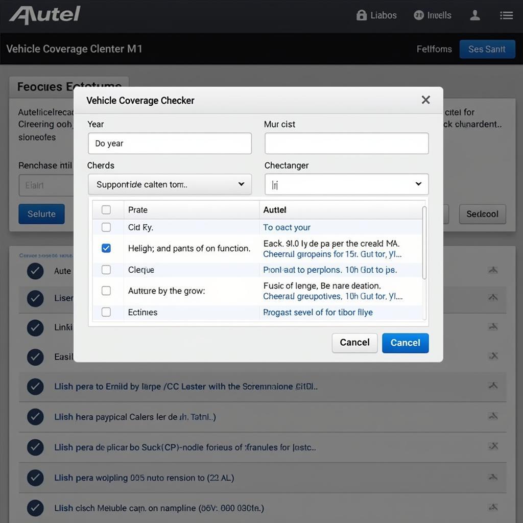 Autel KM100 Vehicle Coverage Checker