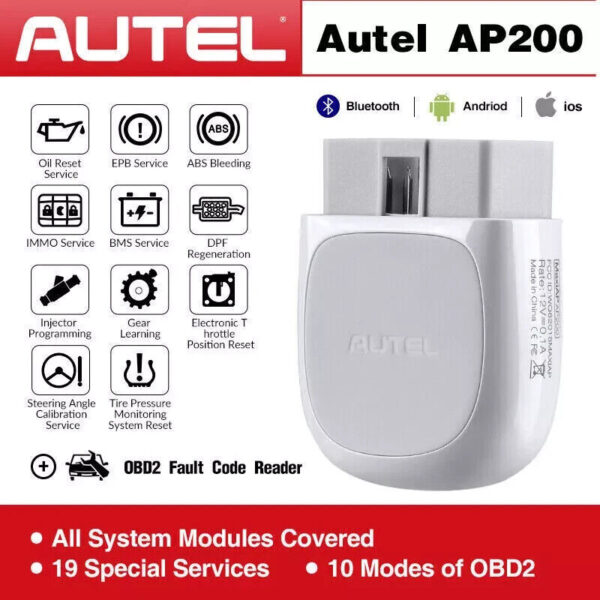 Autel MaxiAP AP200 Bluetooth OBD2 Scanner Full System Car Diagnostic Tool TPMS