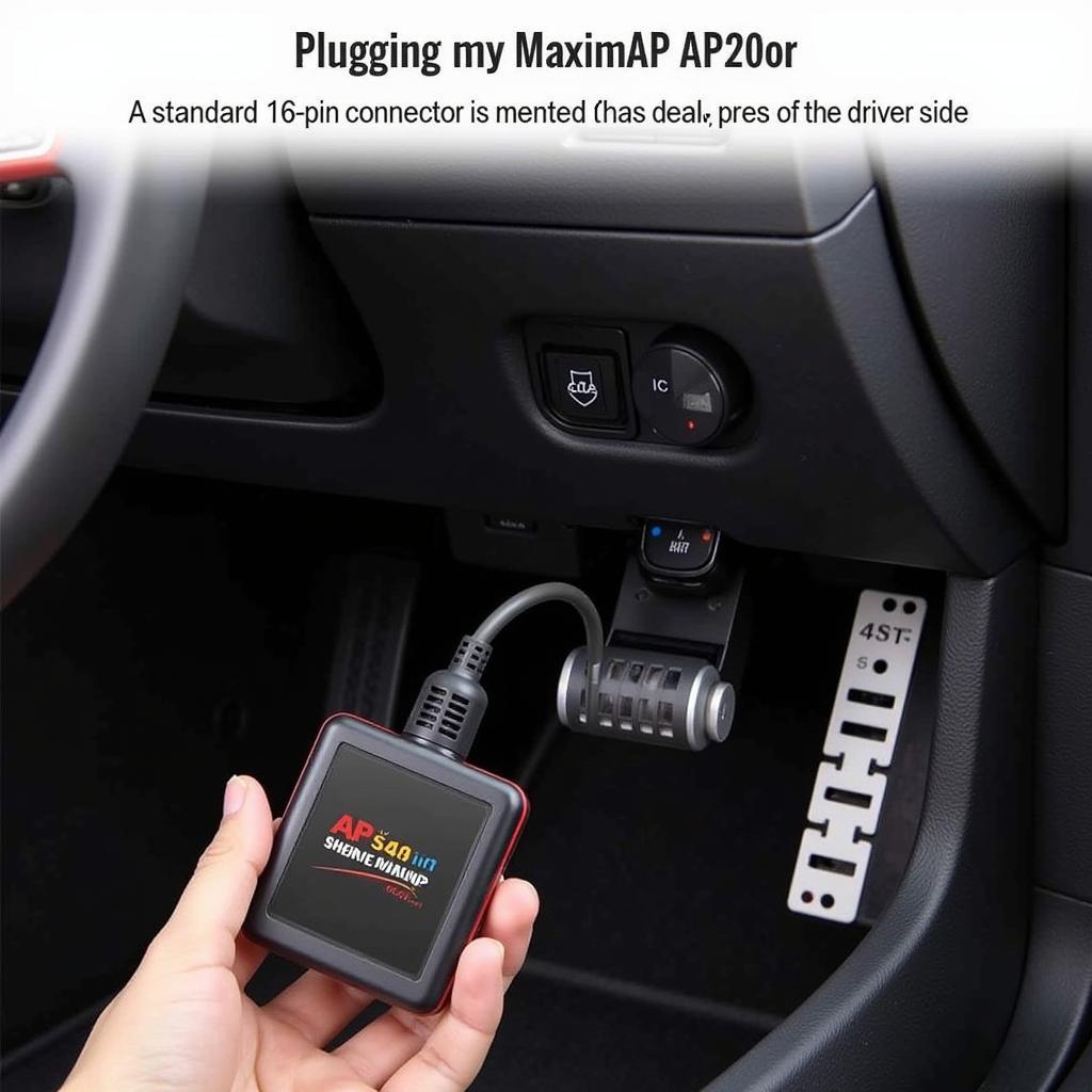 Autel MaxiAP AP200 Connected to OBD2 Port