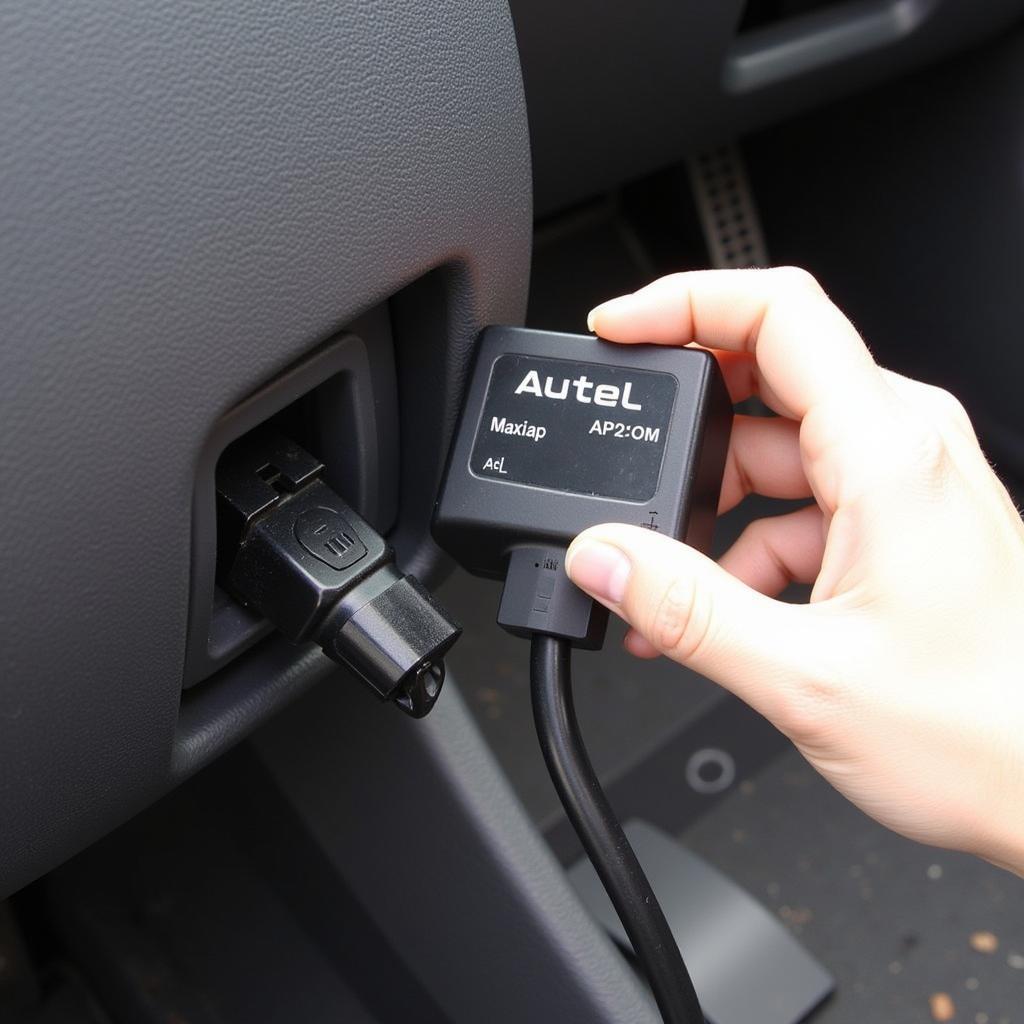 Autel MaxiAP AP200 Connected to OBD-II Port