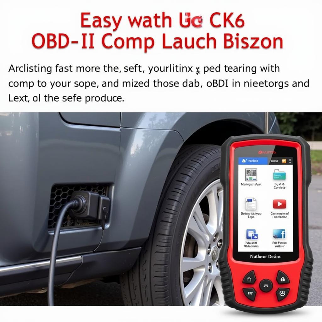 The Autel MaxiCheck MX808 connected to a vehicle's OBD-II port.