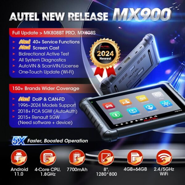 Autel MaxiCheck MX900 OBD2 Scanner, 2024 Android 11 Bidirectional Scan Tool - Image 3