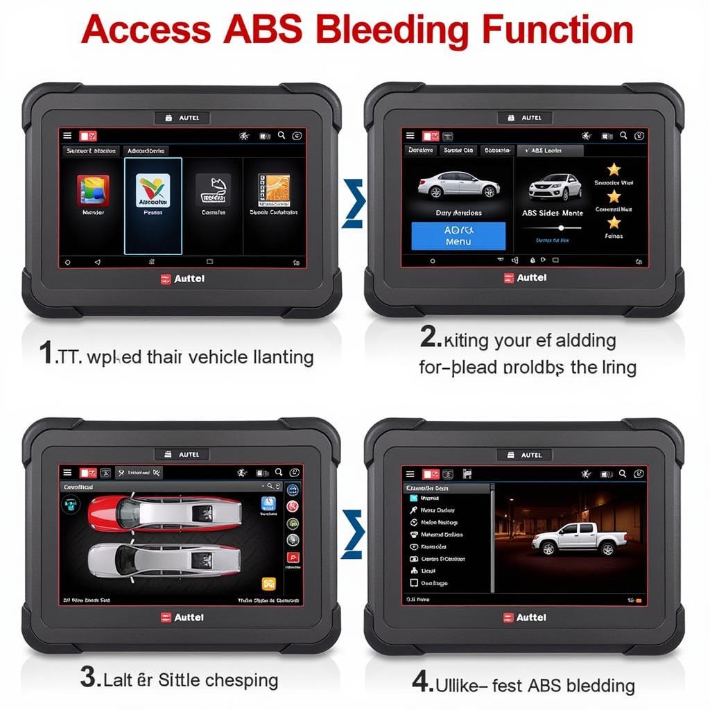 Autel MaxiCheck Pro ABS Bleed Screen Navigation