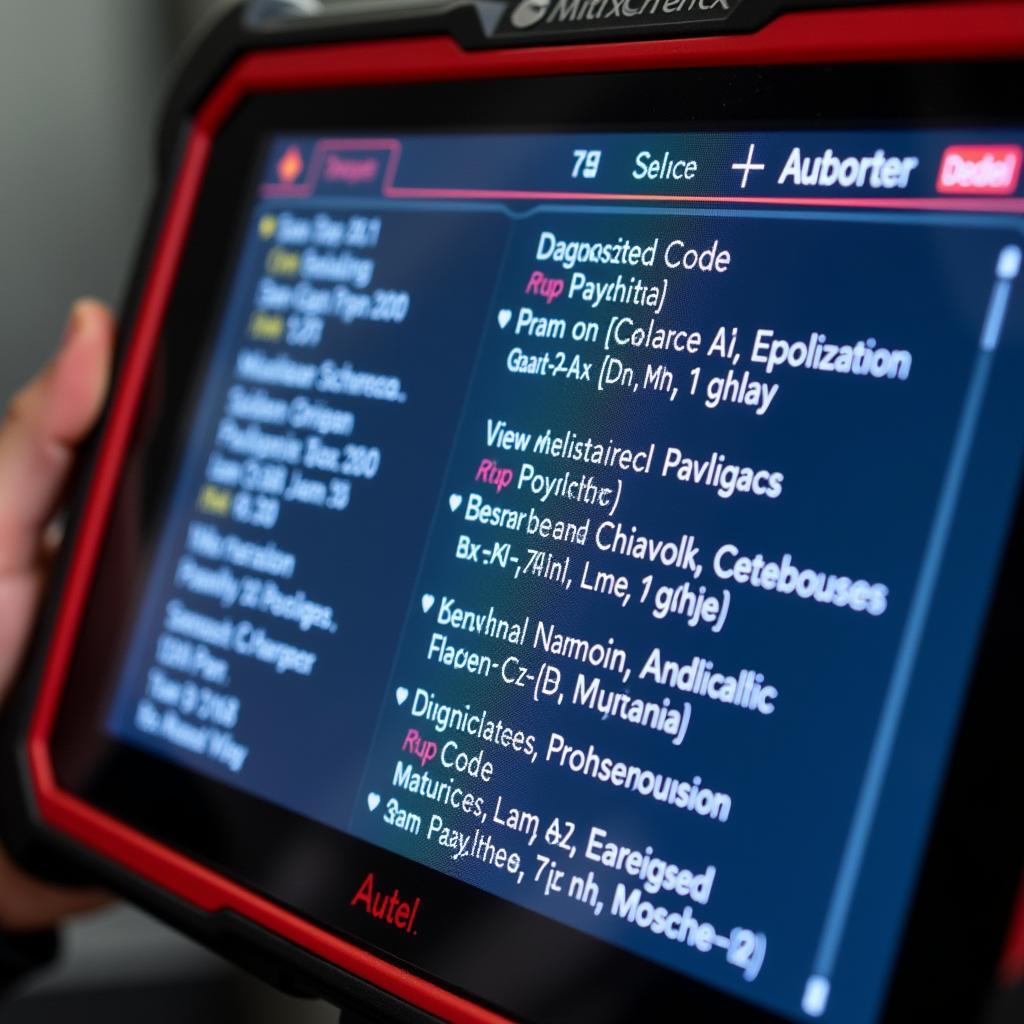 Autel MaxiCheck Pro Displaying Diagnostic Information