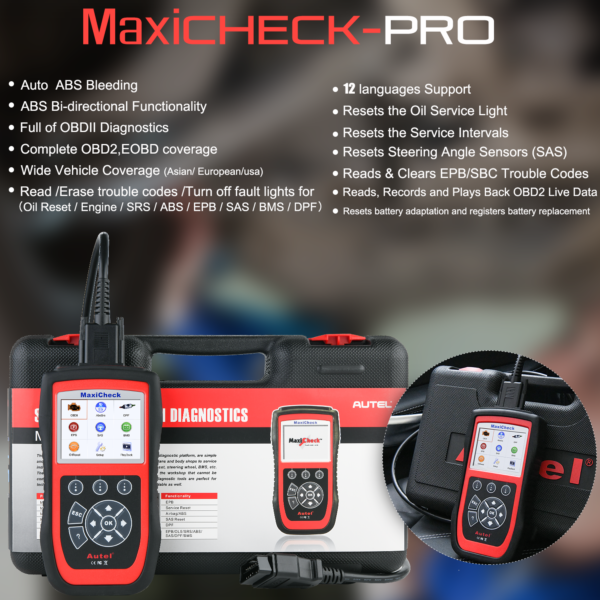 Autel MaxiCheck Pro OBD2 Diagnostic Tool Cod/e Reader Scanner ABS Bleeding DPF - Image 4