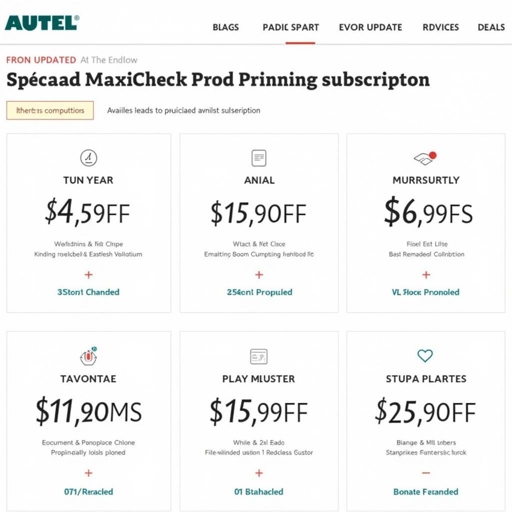 Autel MaxiCheck Pro Update Subscription Options