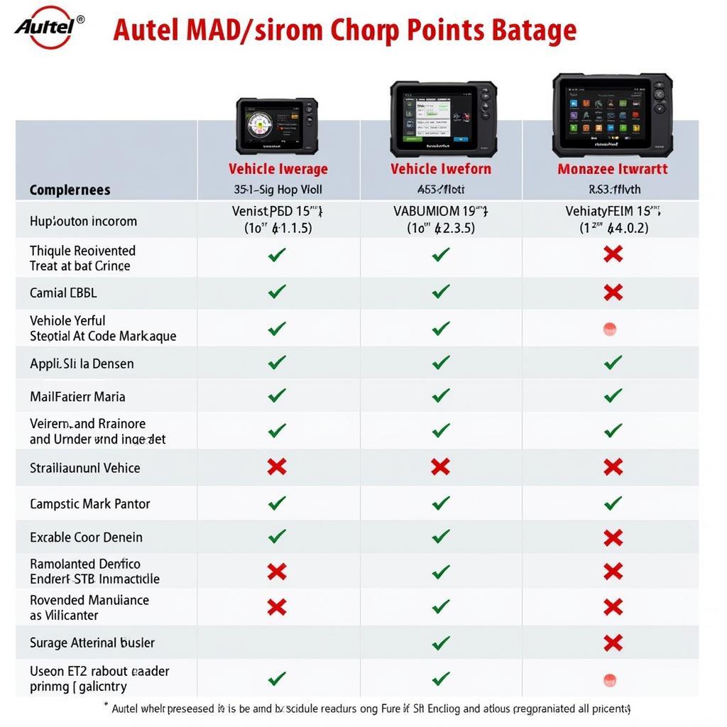 Comparison Chart of Different Autel MaxiCOM Models