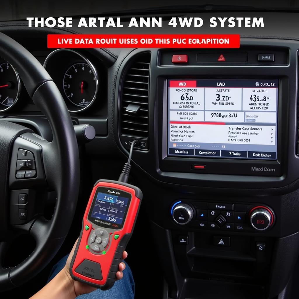 Autel MaxiCOM MK808 performing 4WD system diagnostics