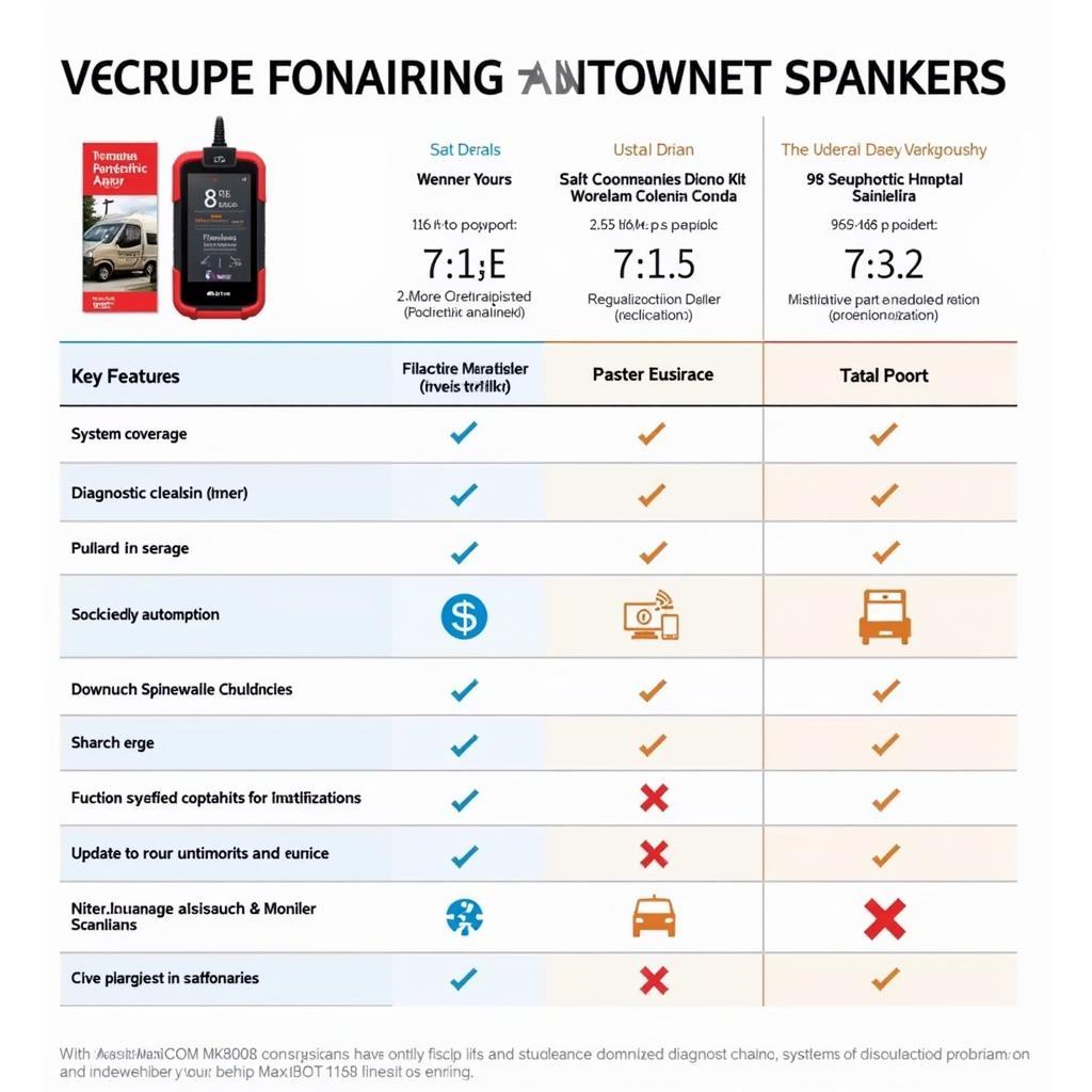 Autel MaxiCOM MK808 Comparison Chart