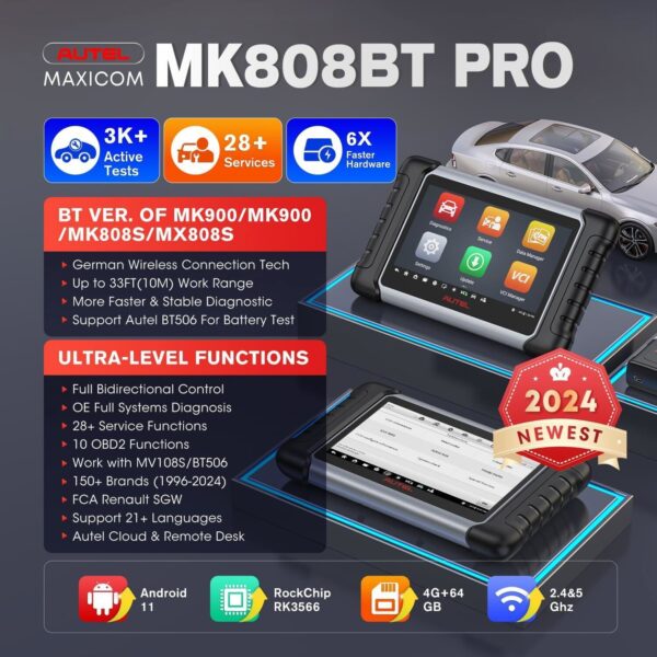 Autel MaxiCOM MK808BT Pro 2024 Full Bidirectional Level-up of MK808S MK808BT - Image 3