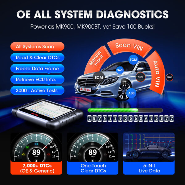 Autel MaxiCOM MK808S PRO OBD2 Car Diagnostic Scanner Tool Key Coding Code Reader - Image 5