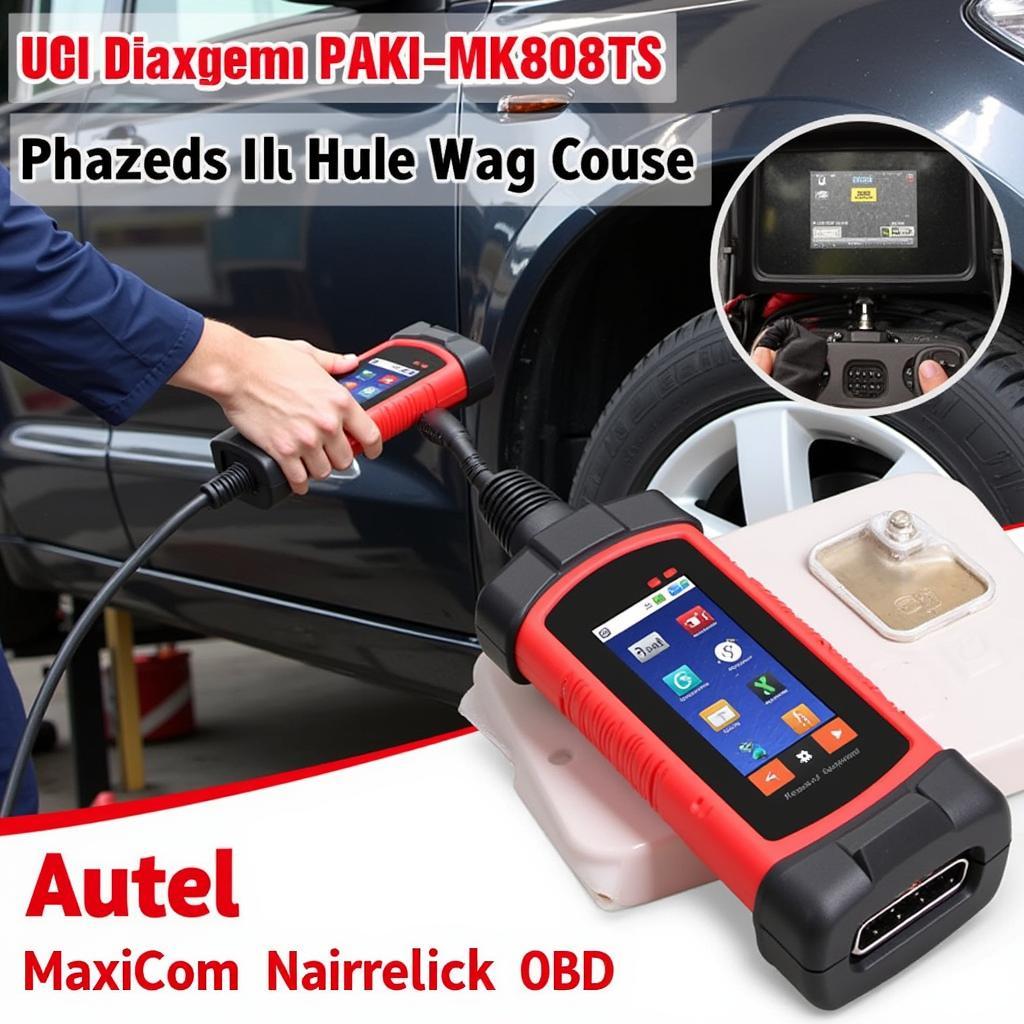 Autel MaxiCOM MK808TS OBD2 Code Reader Performing Diagnostics