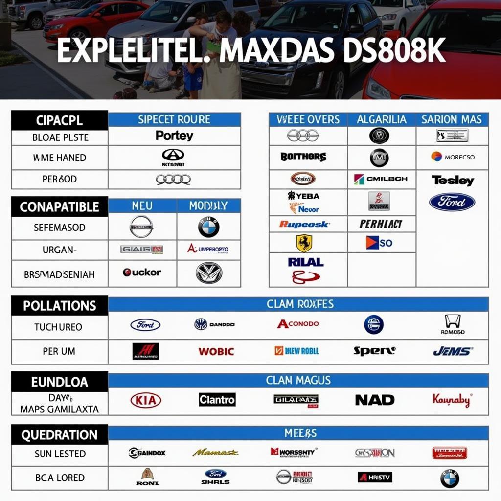 Autel MaxiDAS DS808K Vehicle Compatibility Chart