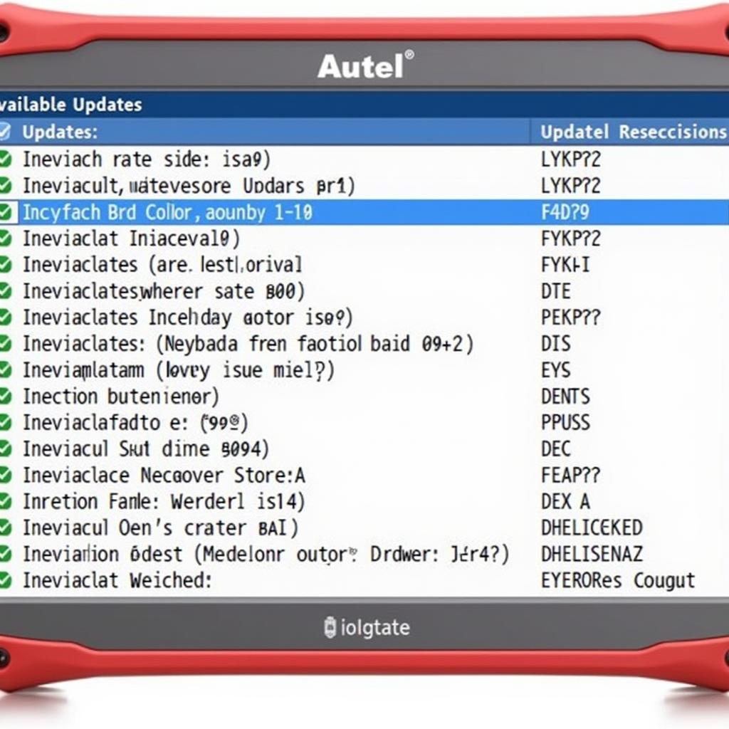 Autel MaxiDiag Elite Update Screen