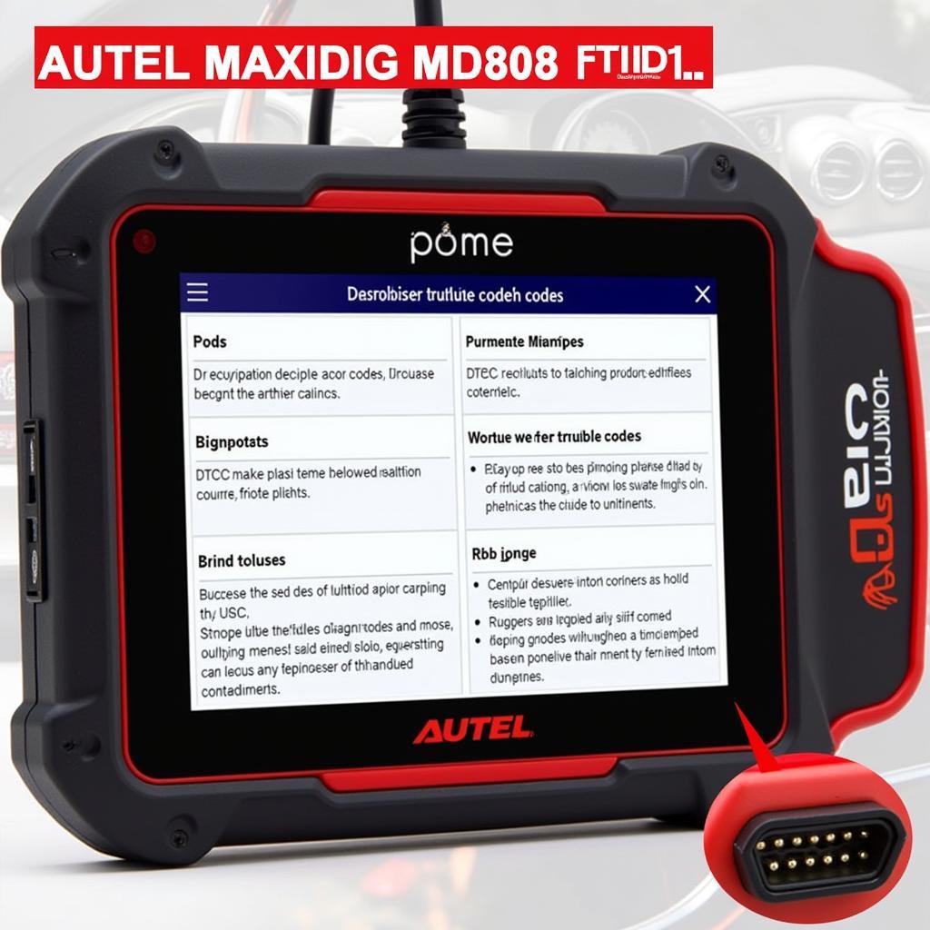 Autel MaxiDiag MD808 Pro Displaying Diagnostic Trouble Codes