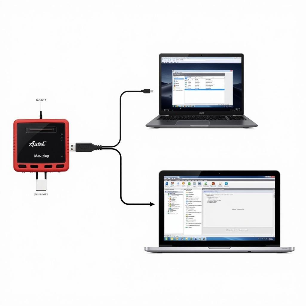 Autel MaxiDiag Pro MD801 Connected to PC for Update