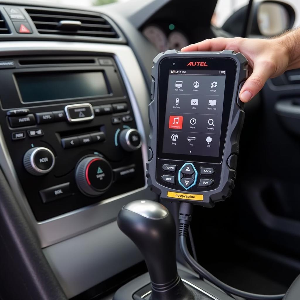 Autel MaxiIM IM608 Connected to Vehicle OBD-II Port