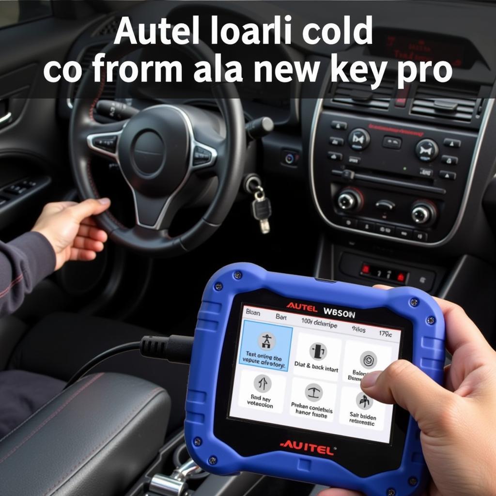 Technician Using Autel MaxiIM IM608 for Key Programming