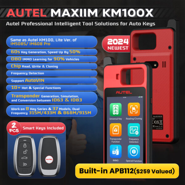 Autel MaxiIM KM100 KM100X IMMO Key Fob Programmer Immobilizer Tool Key Creation - Image 2