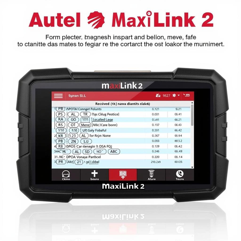 Autel MaxiLink 2 Displaying Diagnostic Trouble Codes on Screen