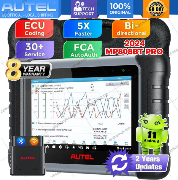 Autel MaxiPRO MP808BT PRO Scanner 2024 Android 11.0 Bi-directional Control Tool