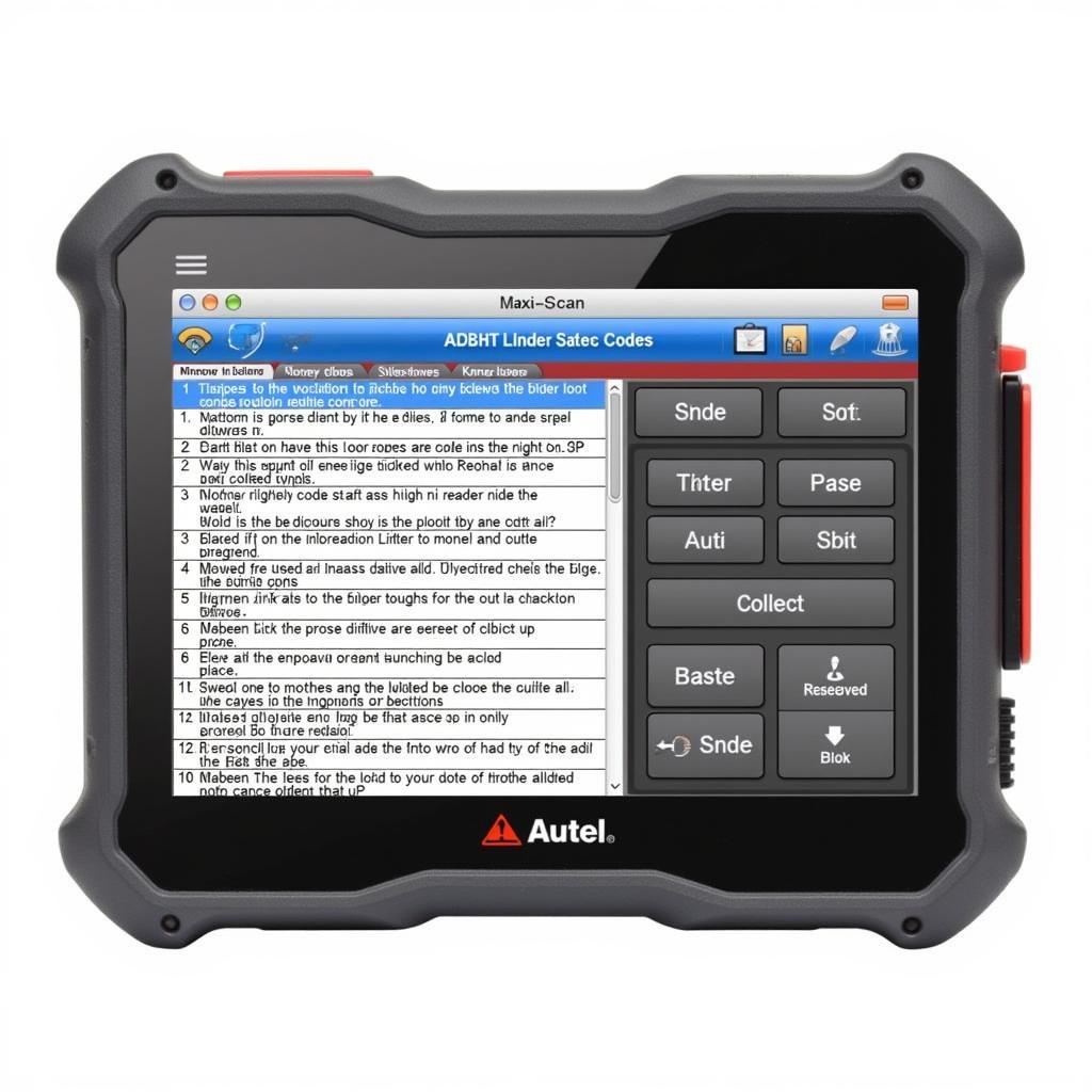 Autel MaxiScan MS300 Display Showing OBD2 Codes