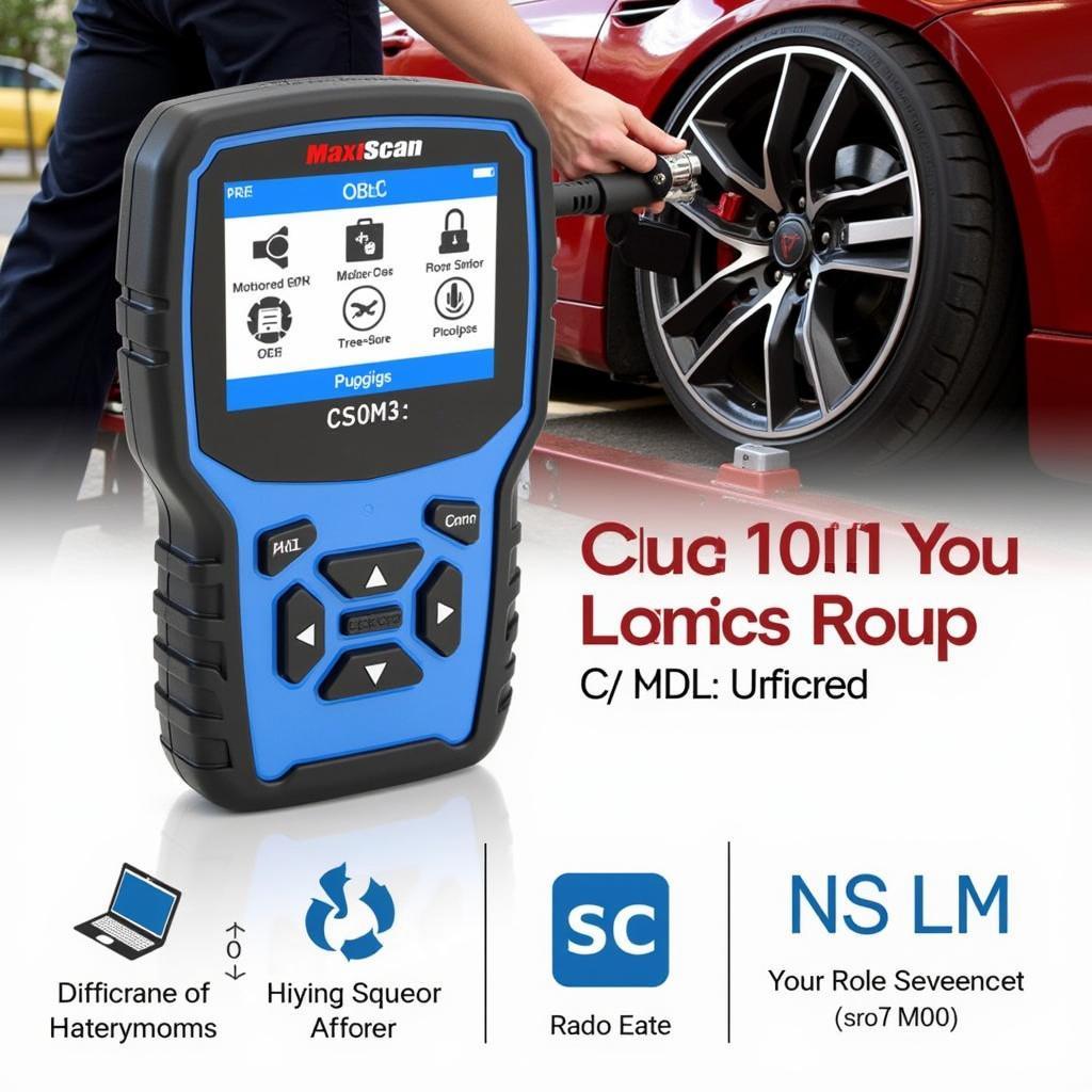 Autel MaxiScan MS300 OBD2 Scanner Connected to a Car