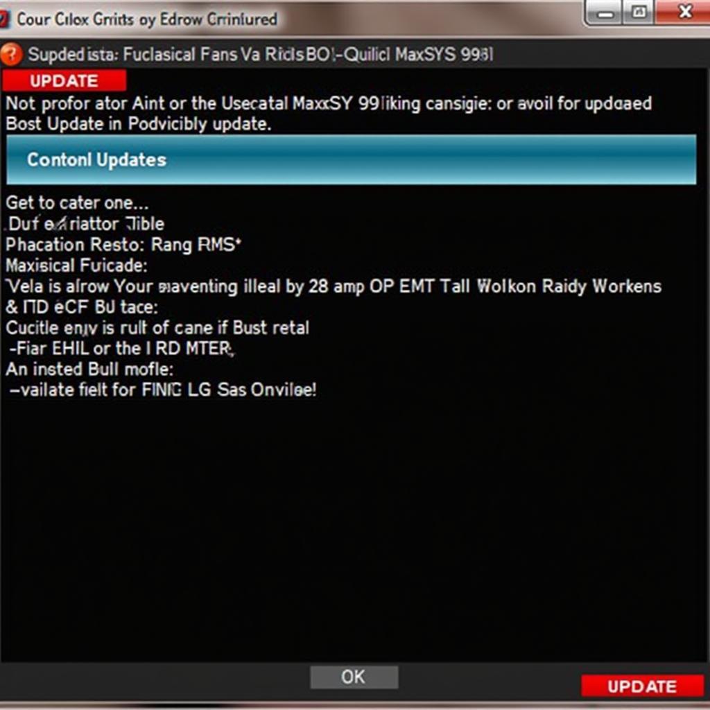 Autel MaxiSYS 909 Software Update Screen