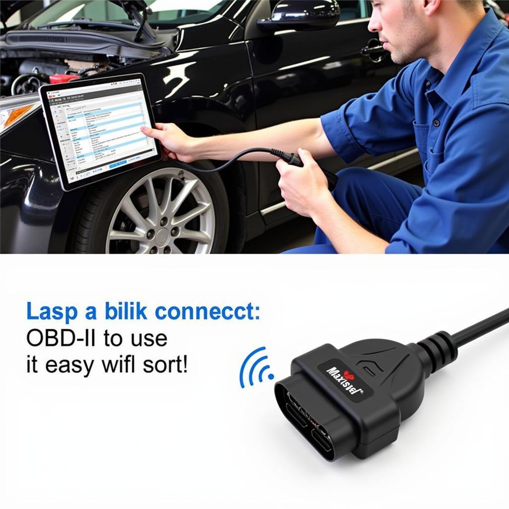 Autel Maxisys Bluetooth Connector in Use