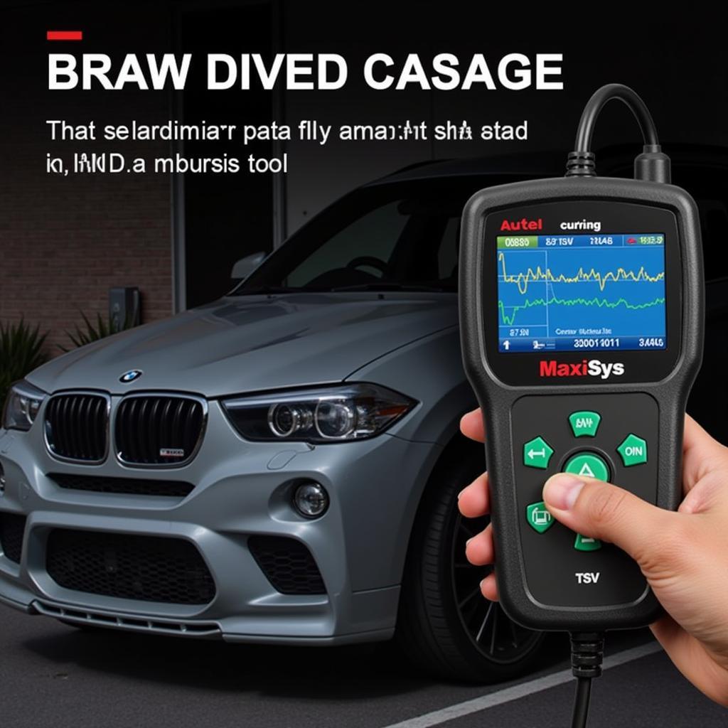 Autel MaxiSys diagnostic tool connected to a BMW for transfer case diagnostics