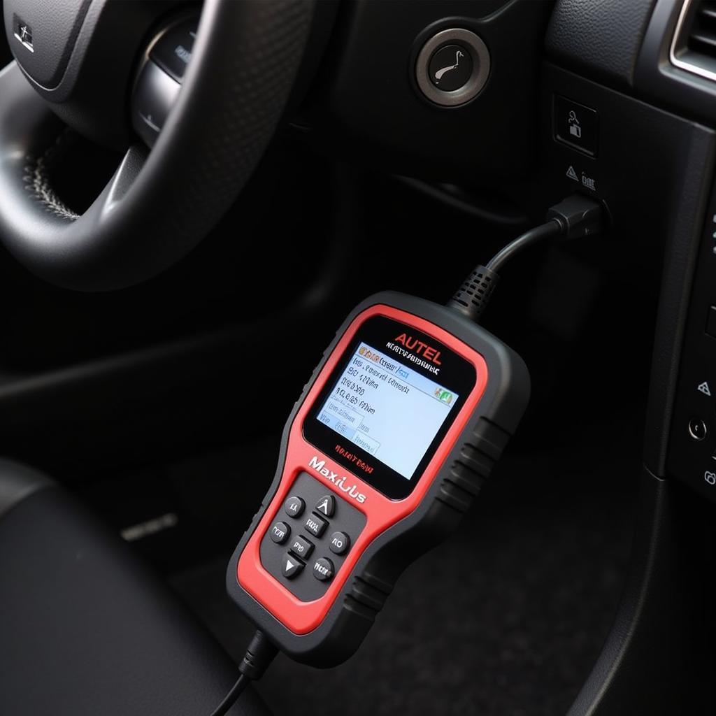 Autel Maxisys Connected to OBD2 Port