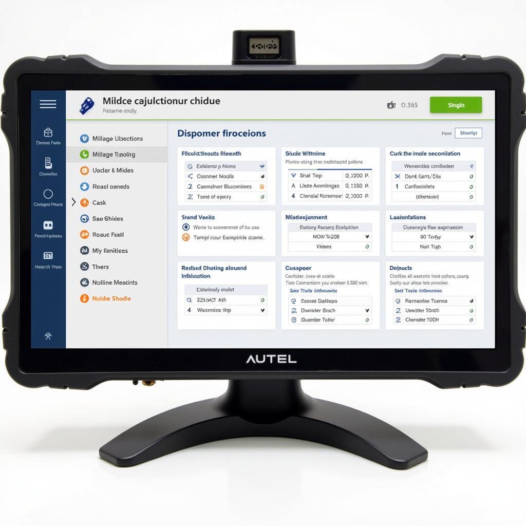 Autel MaxiSys Elite displaying mileage correction options on the dashboard