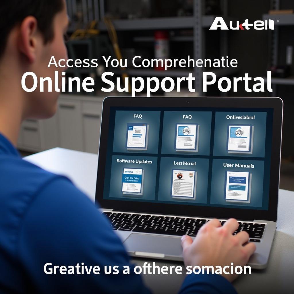 A mechanic accessing Autel's online resources for MaxiSys Elite support