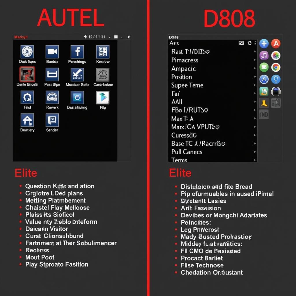 Autel Maxisys Elite and DS808 Main Interface Comparison