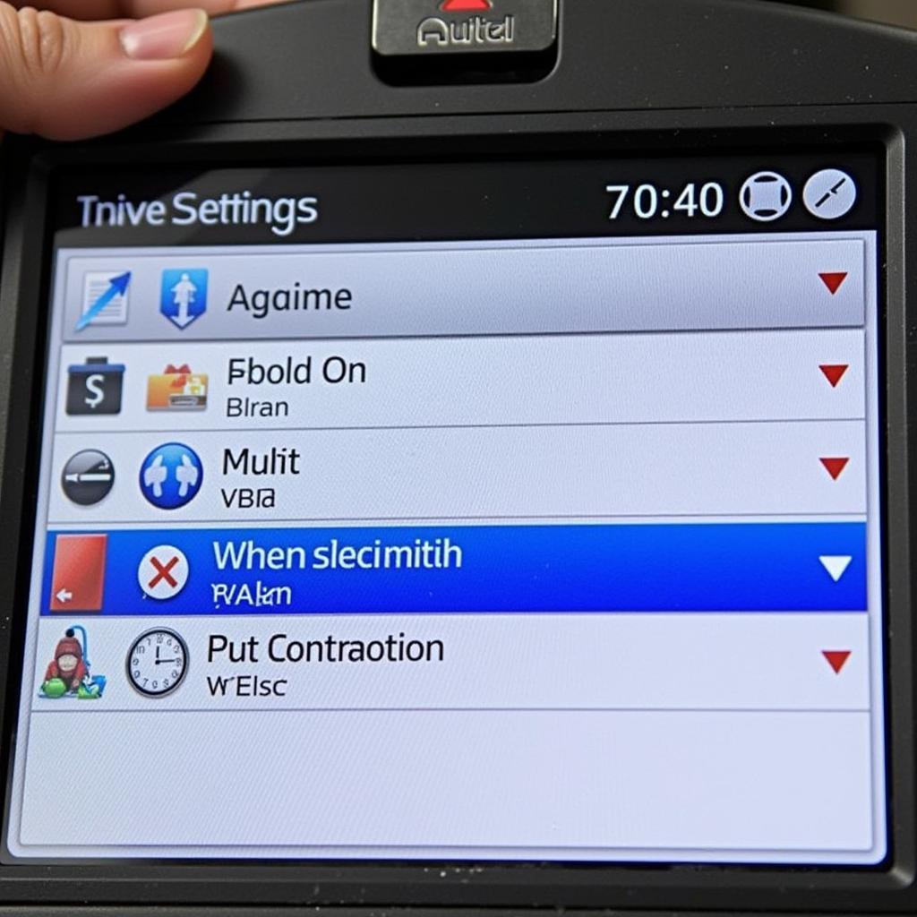 Autel Maxisys Mini Settings Menu